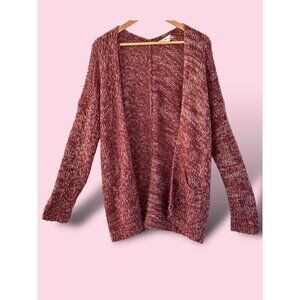 BOGO SALE! 🎉🥳 Drop Shoulder‎ Loose Knit Pink Rose Cardigan Size Oversized